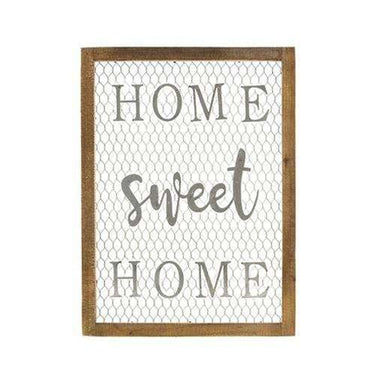 Framed Chicken Wire Wall Art - Home Sweet Home - The Fox Decor